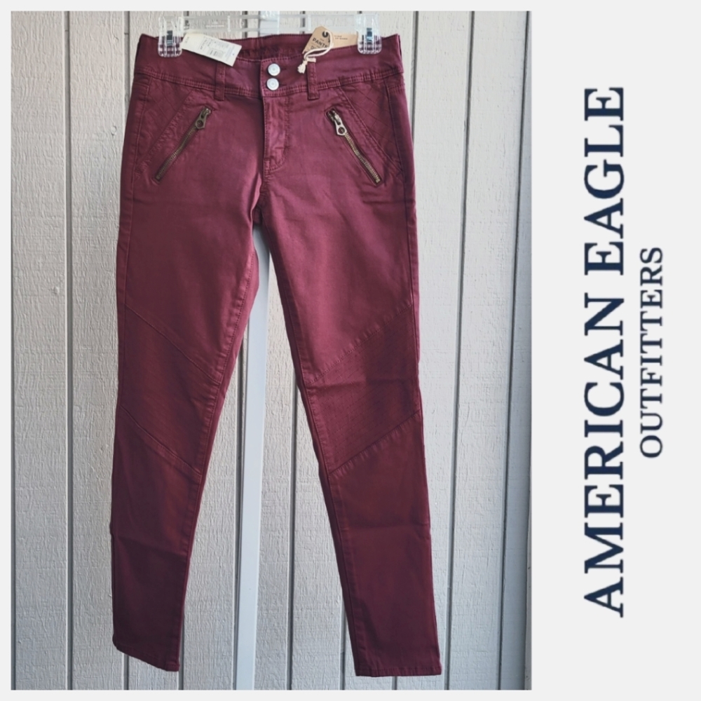AEO | Skinny Crop Burgundy Pants NWT | Women's 2R